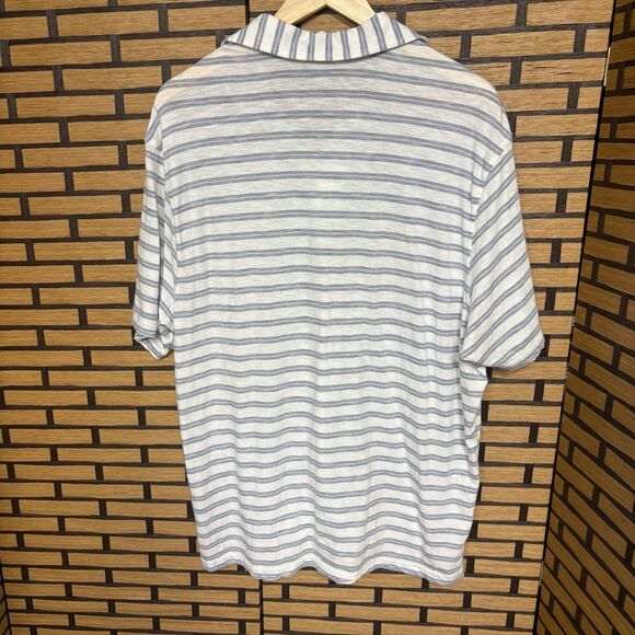 Roundtree & Yorke Blue And White Stripe Polo Size Large - Picture 2 of 7